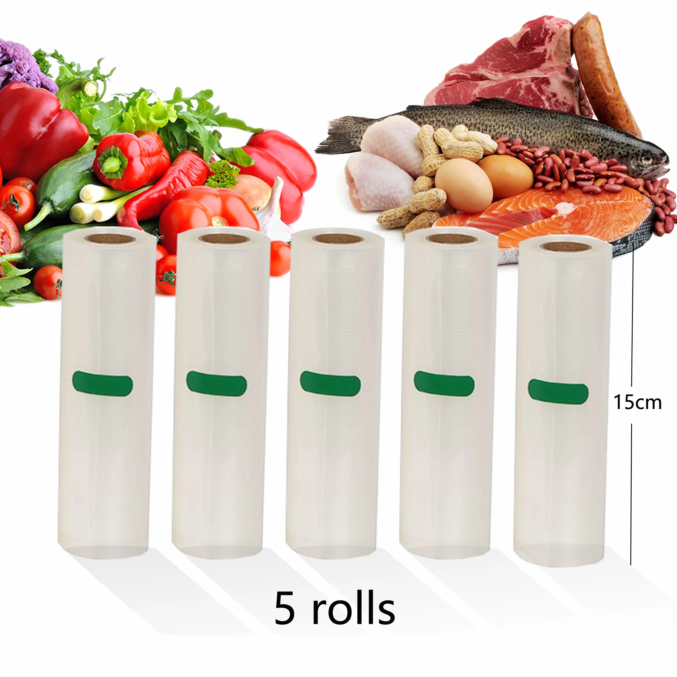 Lot de 5 rouleaux de sacs de stockage sous vide, 15x500cm | AliExpress
