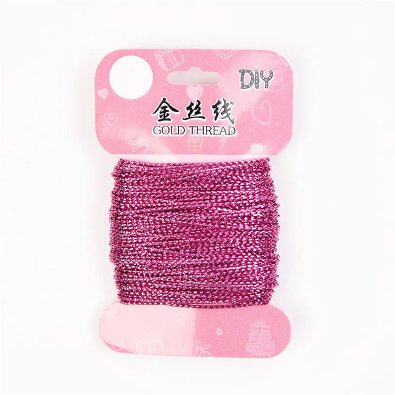 Pink 20 м/рулон, Золотая Серебряная Веревка для праздничных флажков, Детская нить ручной работы, принадлежности для рукоделия, шпагат, швейные шнуры, Подарочный обмоточный провод - Цвет: Pink