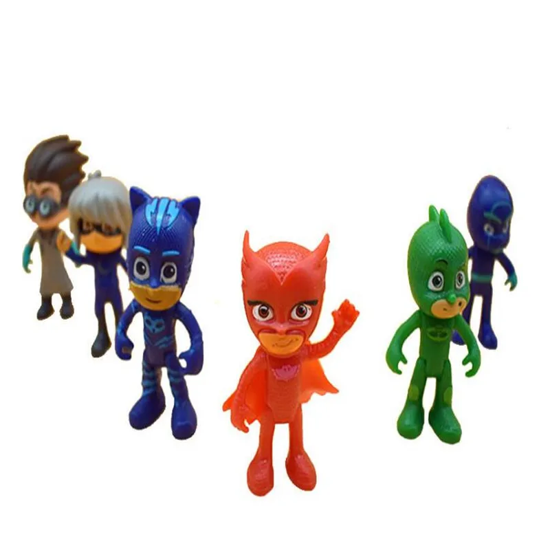 

6 Pcs/Set Pj Masks Ornament Anime Kids Toys Action Figure Pvc Model Children Birthday Gifts