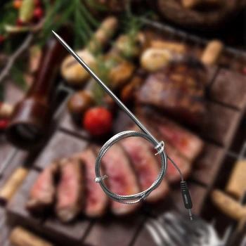 

For Meat Waterproof Multifunctional With Probe Camping Food Thermometer Kitchen Cooking BBQ Stainless Steel Replacement Portable