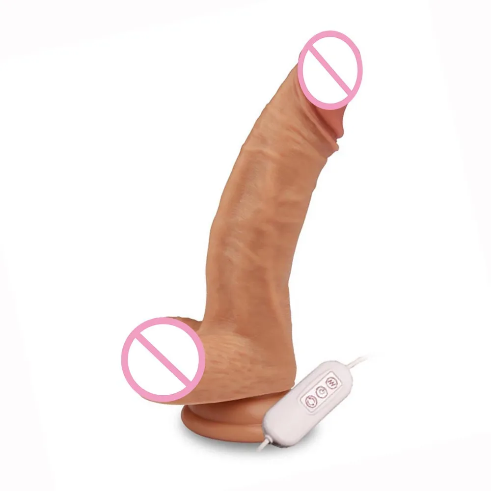 DMM 7.48 inch HOT Realistic Dildo Oral Sex Licking Tongue Vibrator Sex Toys for Women Dual layered Silicone Penis For Wome #