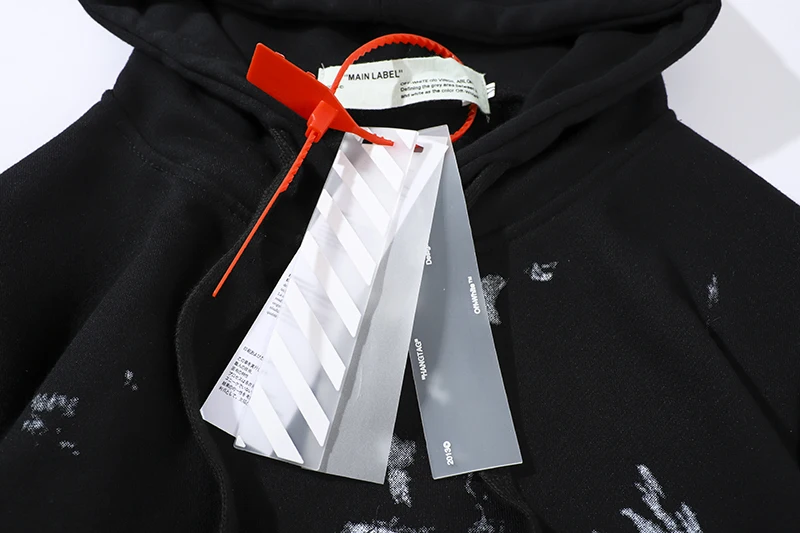 Граффити фейерверк стрела 19ss Off-White OW для мужчин/женщин Осень Зима Хлопок Мода Повседневная Свободная Толстовка с капюшоном куртка