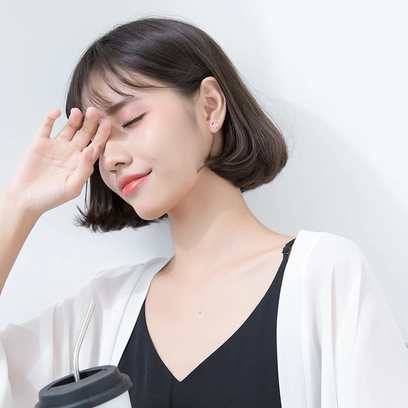 Modian крошечные тонкой конфеты эмаль Серебряные серьги гвоздики модные ювелирные