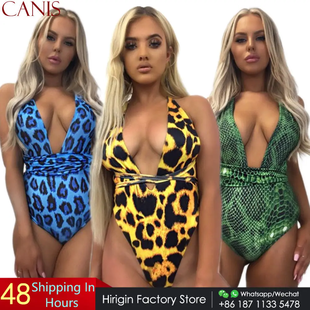 Сексуальный женский цельный купальник Hirigin с поясом новинка 2019 глубоким V