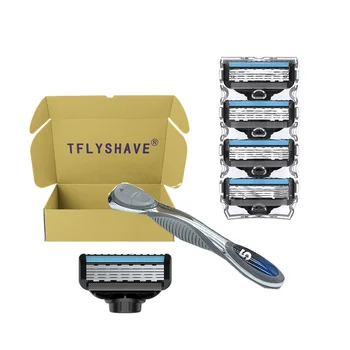 

TFLYSHAVE Men 5 Layer Shavers Razor Blades High Quality Shaving Body Wash Stainless Steel Men Facial Private Care Gentle Shaving