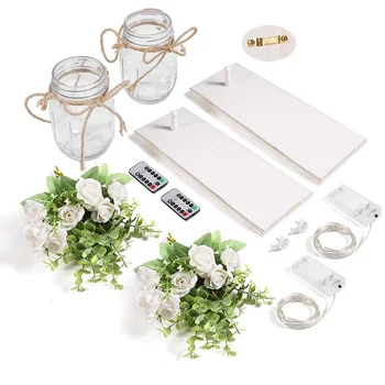 

Artificial Bouquet Fake Flower Sconces Wood Led Light Hallway Wall Home Garden Decoration