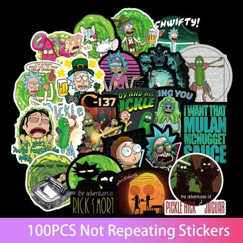 

100Pcs US Drama Cucum Rick and Morty Mort Funny Sticker Decal For Car Laptop Motorcycle Notebook Waterproof Stickers