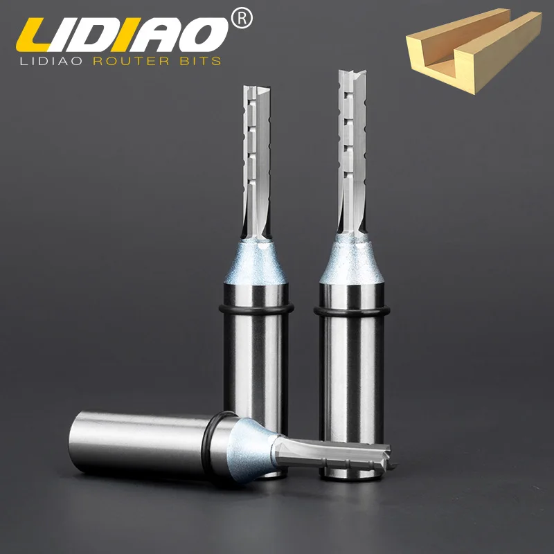 LIDIAO 1pc 1/2'' Shank Slotting/Grooving Spiral TCT End Mill 3 Flutes CNC Straight Bit Trimming Milling Cutter Engraving |