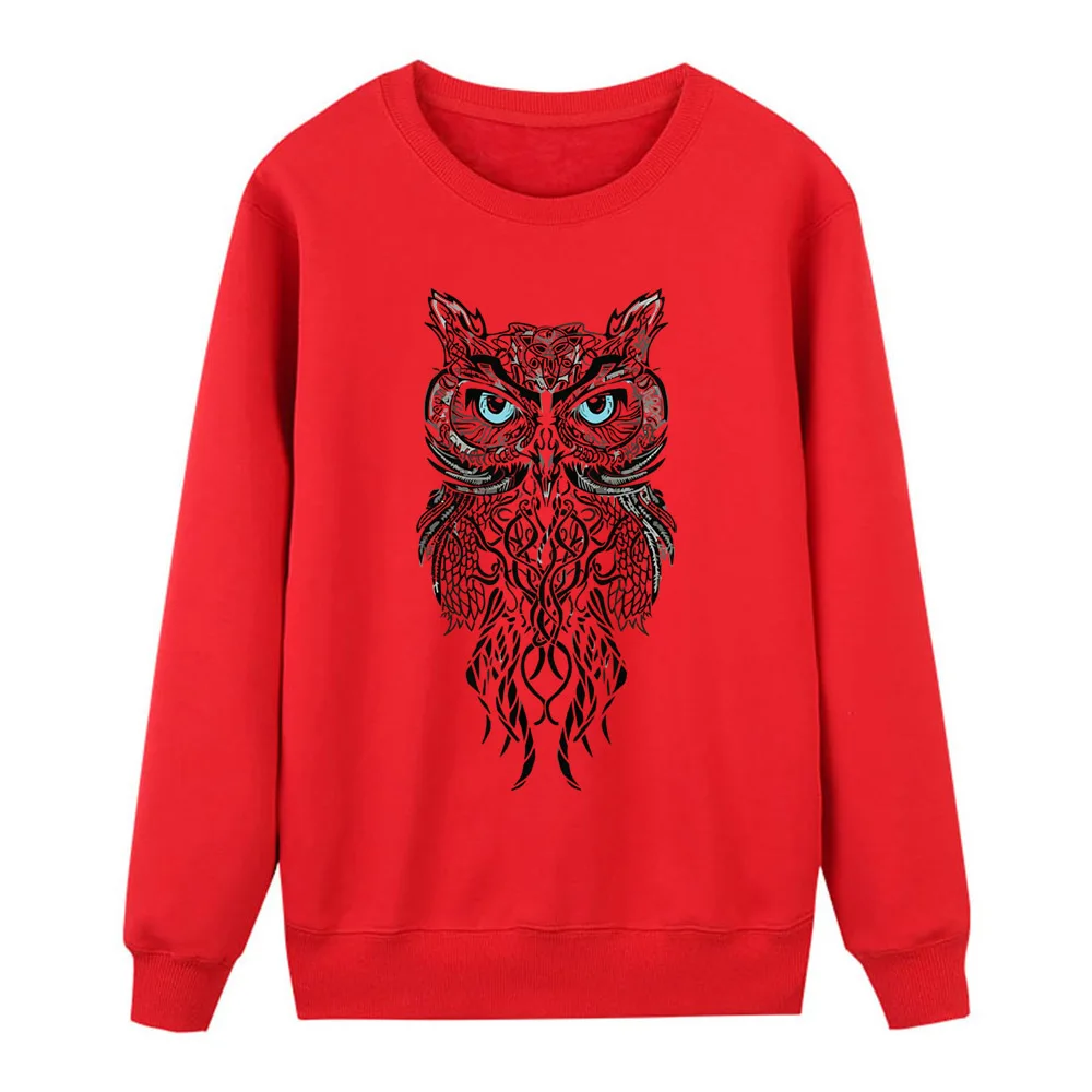 

Animal Owl Hoodie Women Black Sweatshirt Casual Crewneck Sweatshirts 2019 New Brand Autumn Fleece Warm Hoody Brand Clothing
