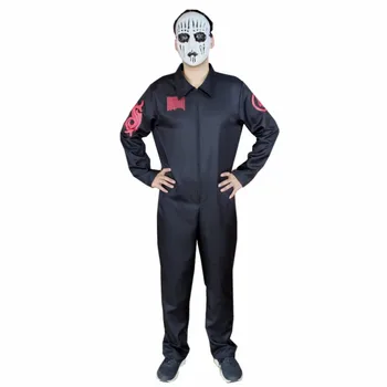 

Heavy Metal Band SlipKnot Cosplay Costume Black Jumpsuit Sport Clothing Halloween Party Slipknot Bodysuits Men Christmas Uniform