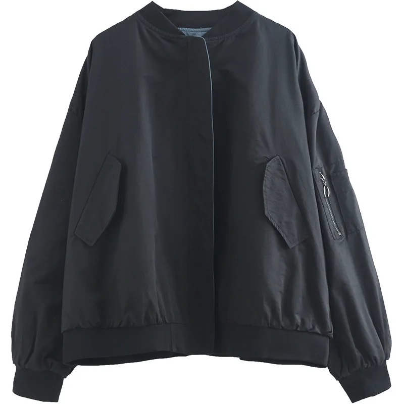 

2019 Autumn New Style Korean-style Trend Double-Sided Jacket Loose Casual Short Baseball Uniform Blouses