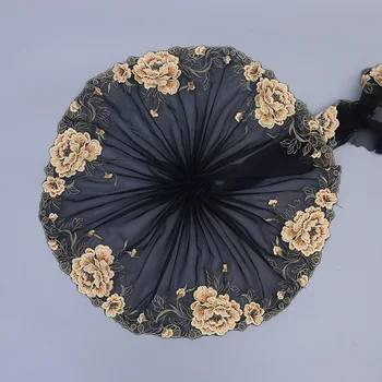 

3Yards Black Exquisite Lace Mesh Fabric Embroidered Lace Trims DIY Decorative Accessories Fabric Lace 21cm