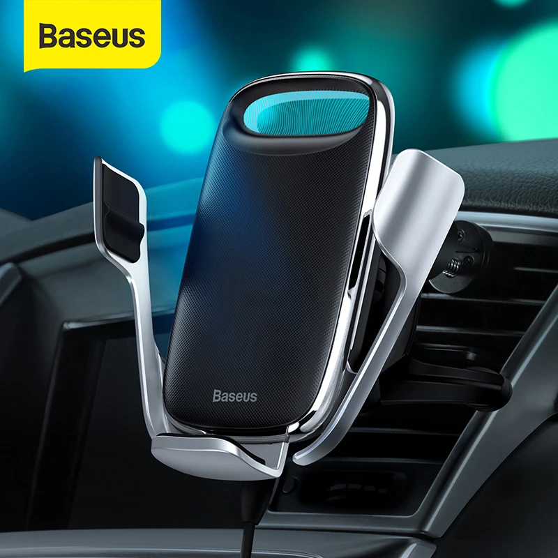 Baseus Car Phone Holder 15W wireless Charger for iPhone  Quick Charge 3.0 Air Vent Mount Holder Car Wireless Charging Holder