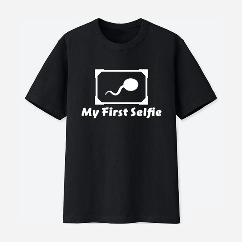 Мужская футболка My First Selfie смешная Футболка с принтом графических букв со