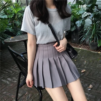 

Skirts women pink cute students sweet high waist high-quality all-match simple trendy daily skirt womens ladies korean style new