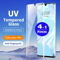 1-4Pcs 9D abdeckung für Huawei nova 7 8 pro mate 20 30 P30 40 P40 pro plus UV gehärtetem glas schutz film telefon screen protector