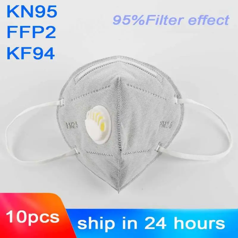 

5/10PCS KN95 Mask Anti FFP2 Reusable With Breathing Valve Masks Particulate Respirator PM2.5 Protective Safety Same As KF94 FFP3