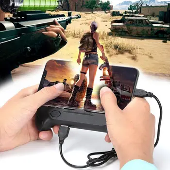 

For PUBG Mobile Game Controller With Radiator Phone Cooling Pad Gaming Grip Handle Bracket Black Gamepad