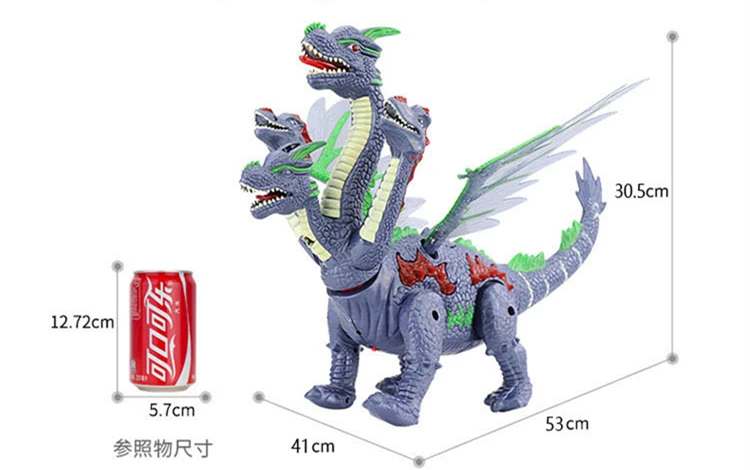 Четыре с головой дракона игрушка динозавр детская головоломка модель лягут в яйцо с четырьмя во главе с батарея Dragon