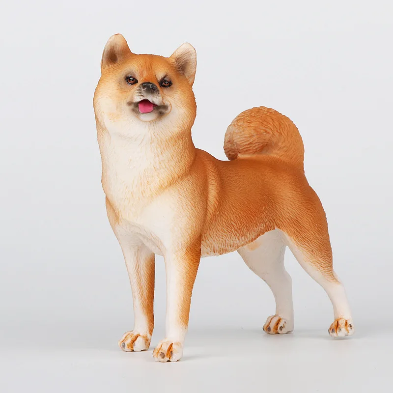 

Hot Selling Solid Model Wild Animal Model Small Akita Pet Dog Garage Kit CHILDREN'S Toy Car Mounted Decoration