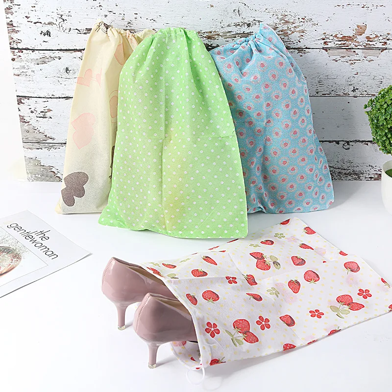 Non-Woven Fabric Shoes Storage Bags Dustproof Cover Shoes Bags Portable Travel Tote Drawstring Shoes Dust Bags ST11