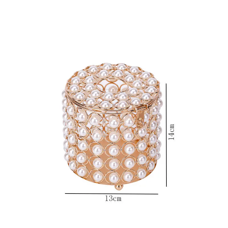 Креативный перламутровый кристалл коробка для салфеток съемный Круглый бумажный стеллаж для хранения полотенец декоративные поделки