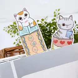 30 шт./лот милый кот бумага Bookmarks kawaii мультфильм закладки с животными для подарок для детей и студентов школьные канцелярские плёнки закладки