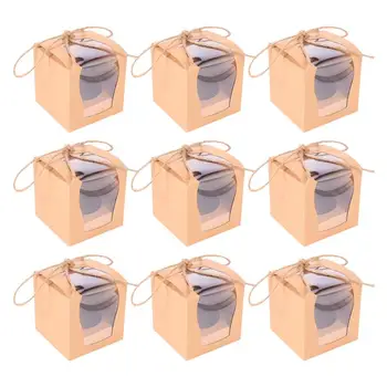 

10Pcs Safe Durable Light Cupcake Cases Transparent Storage Box for Cakes