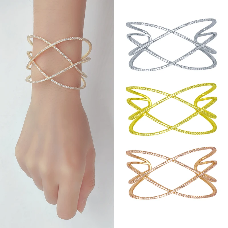 

Jewelry for Women Fashion Charm Luxury Designer Gold Color Natural Stones Zircon Bangle Bracelet For Women Wedding Gift Customiz