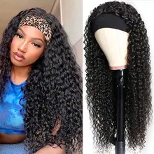 

Headband Wig Deep Wave Human Hair for Black Women Brazilian Hair Deep Curly Human Hair Headband Wigs Glueless Scarf Wig Remy
