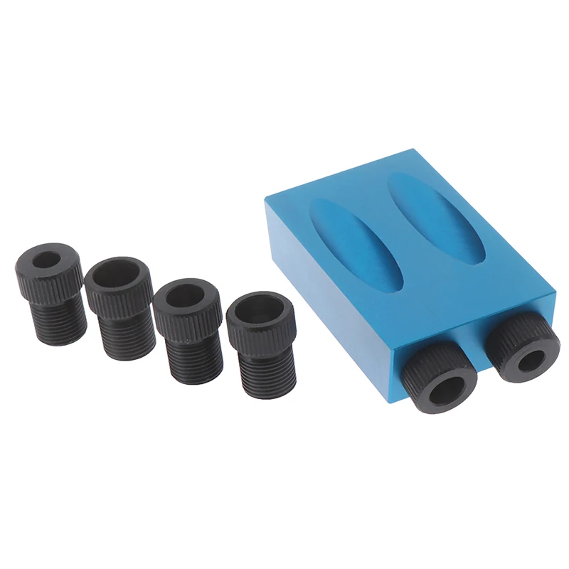 Pocket Hole Jig Kit 15 Angle 6/8/10mm Adapter Drill Guide Woodworking Set Tool
