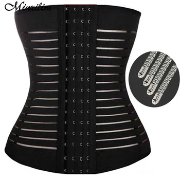 

Minxilim Waist Trainer Body Shaper Modeling Strap High Waisted Belt Corset Slim Tummy Control Shapewear Steel Bones Plus Size