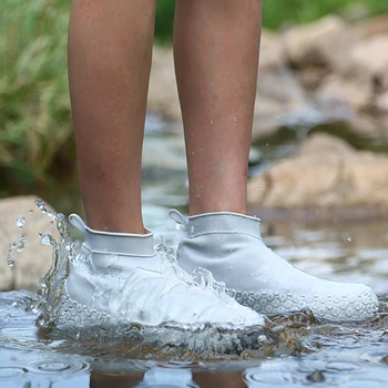 

Grain Random Waterproof Rainproof Reusable Shoes Covers Silicone Washable Wear-Resistant Shoes Covers Rain Boots For Adult Kids