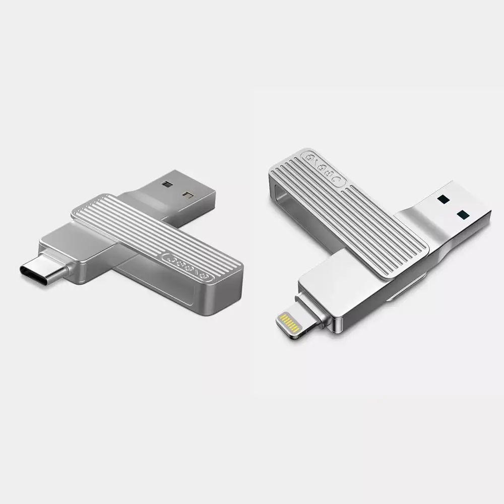 Youpin Jesis 2 в 1 U диск USB 3 Type C Apple MFi 32G 64G 128G флэш накопитель вращение на 360 ° памяти