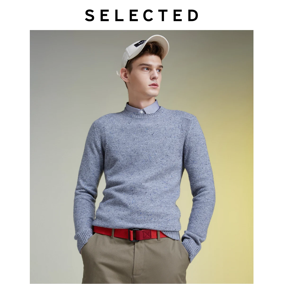 Cena Wybrany zimowy sweter z wełny sweter męski z okrągłym dekoltem odzież z dzianiny LAB | 419425510