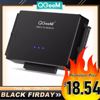 

QGeeM SATA to USB 3.0 IDE Adapter USB2.0 Sata Cable for 2.5 3.5 SATA IDE Hard Disk Drive Adapter USB C OTG HDD SSD USB Converter