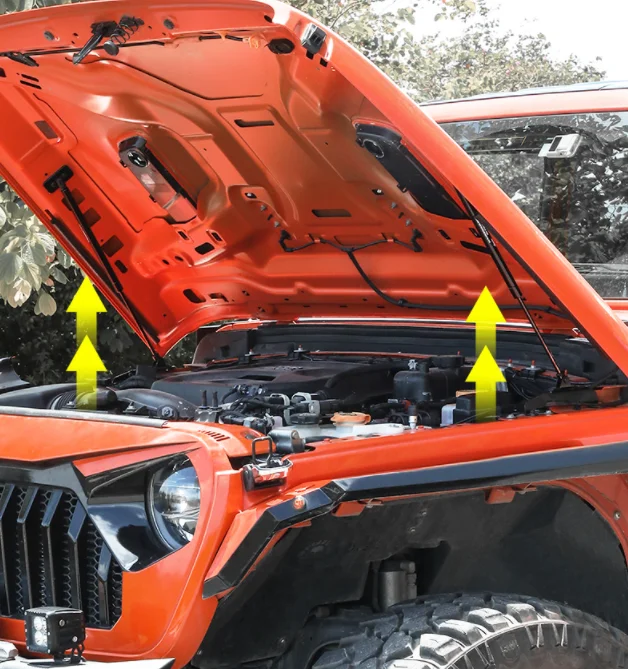 For Jeep Wrangler (jl) 2019-2022 For Jeep Gladiator (jt) Front Bonnet Hood  Modify Gas Struts Lift Support Shock Damper Absorber - Strut Bars -  AliExpress