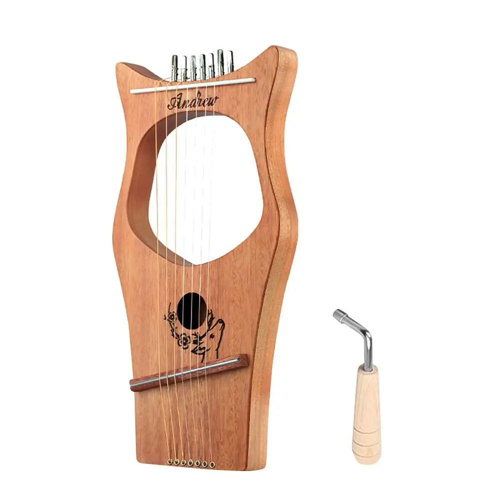 

Mahogany Harp 7-string Harp Portable Lyre With Matching Tuning Tools Solid Wood Stringed Musical Instrument Mahogany Harp