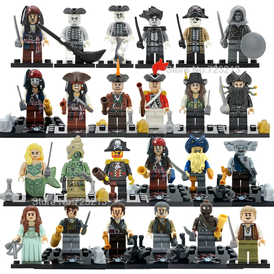 

Single Pirates of the Caribbean Figure Salazar Revenge Captain Jack Carina Smyth Henry Lesaro Building Blocks Set Toys Legoing