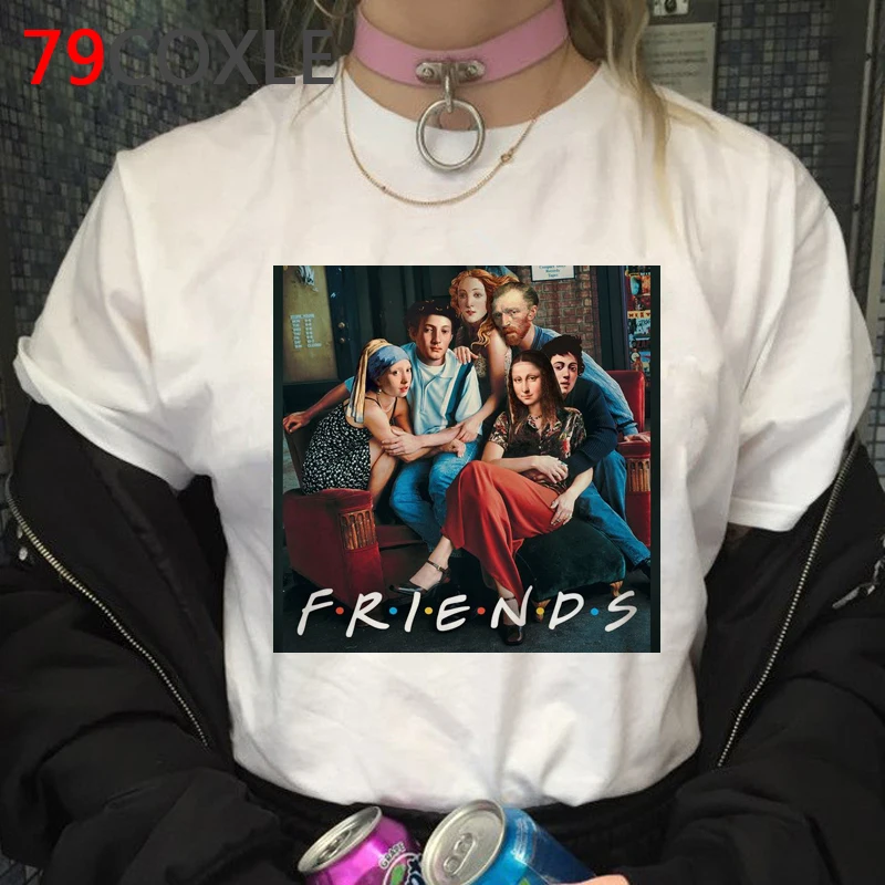 Ван Гог Эстетическая винтажная Харадзюку Футболка женская Ullzang Grunge 90s футболка Графический Забавный мультфильм футболка Модный Топ Футболка женская