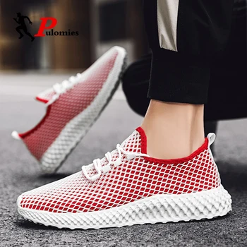 

Pulomies Men's Sneakers Casual Shoes High Quality Light Mesh Sport Shoes Running Shoes For Men Tennis Shoes Men Walking Sneakers