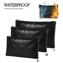 

Portable Fireproof & Waterproof Document Envelope File Folder Cash Pouch Money Safe Bag For Home Office S/M