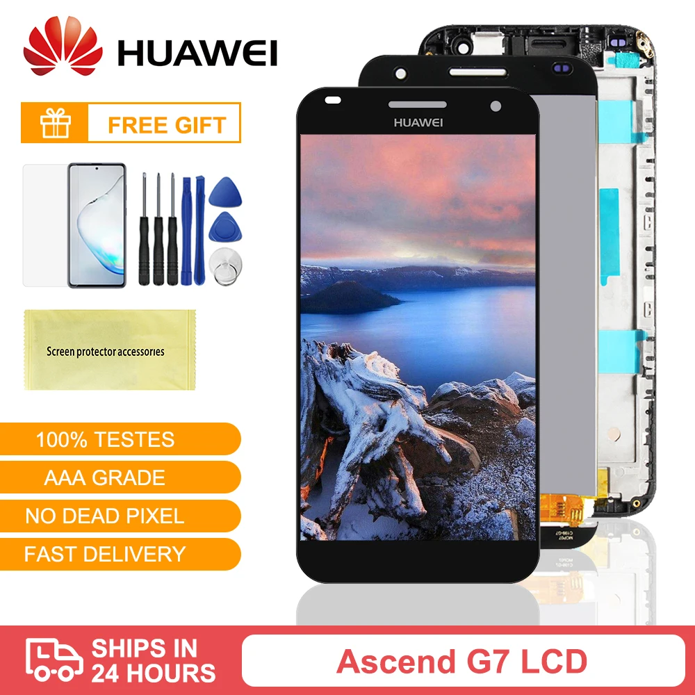 Оригинальный дисплей 5 дюйма для Huawei Ascend G7 ЖК сенсорный экран дигитайзер в сборе с