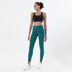 SOISOU Women's Breathable Nylon Yoga & Fitness Set - 2 - Piece Sports Bra and Leggings Tracksuit - S (Black  Green)