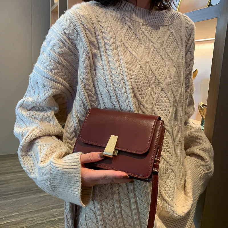 

Retro Women's Bag 2020 Popular New Hong Kong Style Fashion Texture Wild Shoulder Messenger Small Square Bag Luxury