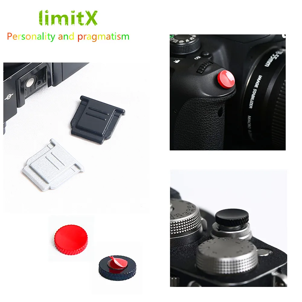 Metal Hot Shoe Cover & Shutter Release Button Sticker for Sony A7C A7S A7R A7 IV III II A6600 A6500 A6400 A6300 A6100 A6000