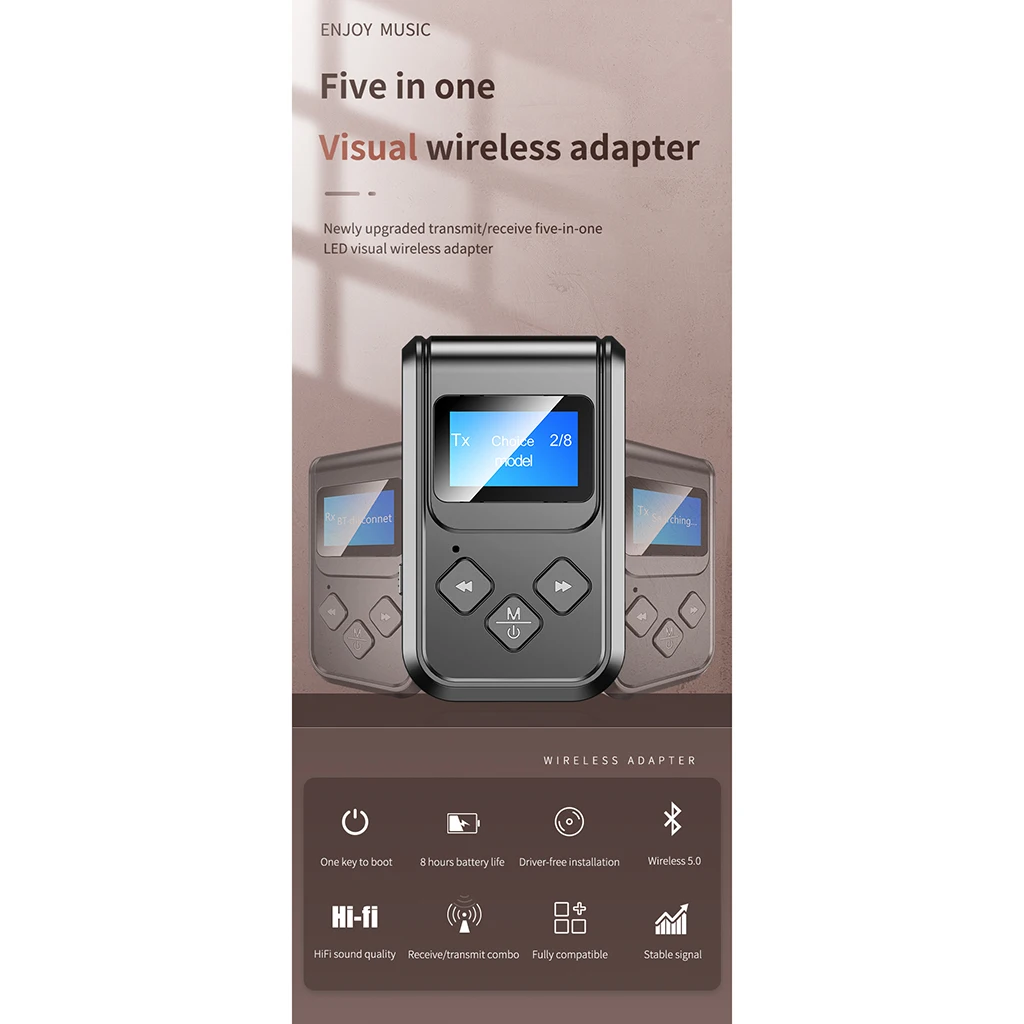 Accessoire réseau,Transmetteur et récepteur ZIIDOO Bluetooth 5.0