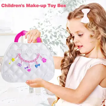 

Children's Make-up Toy Box Girls Safe Pretend Play Toy Non-irritating Cute Eyeshadow Blush Make-up Tools Set