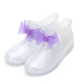

Baby Boy Girl Rain Boots Kids Transparent Pure Rainshoes Children Student Slip Boots Waterproof Shoes Infant Child Rainboots