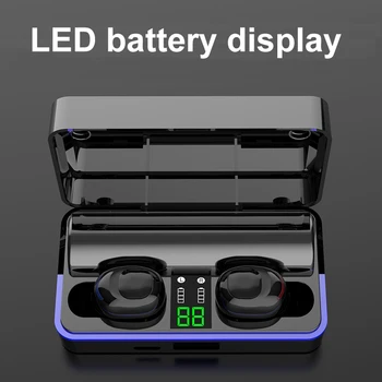 

New 5.0 Bluetooth Earphone 6D Stereo Wireless Earbuds Mini Wireless Earphone Headset with Power Bank Earphone Headphone